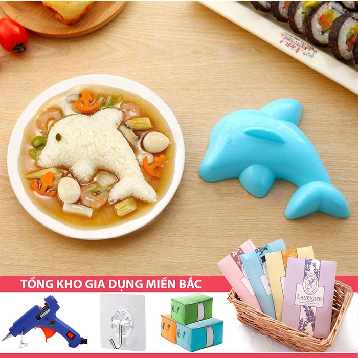 [Tổng Kho Sỉ] Khuôn Làm Cơm Bento size lớn Cá Heo/Thỏ/Bông Hoa Kiểu 2 13-15cm