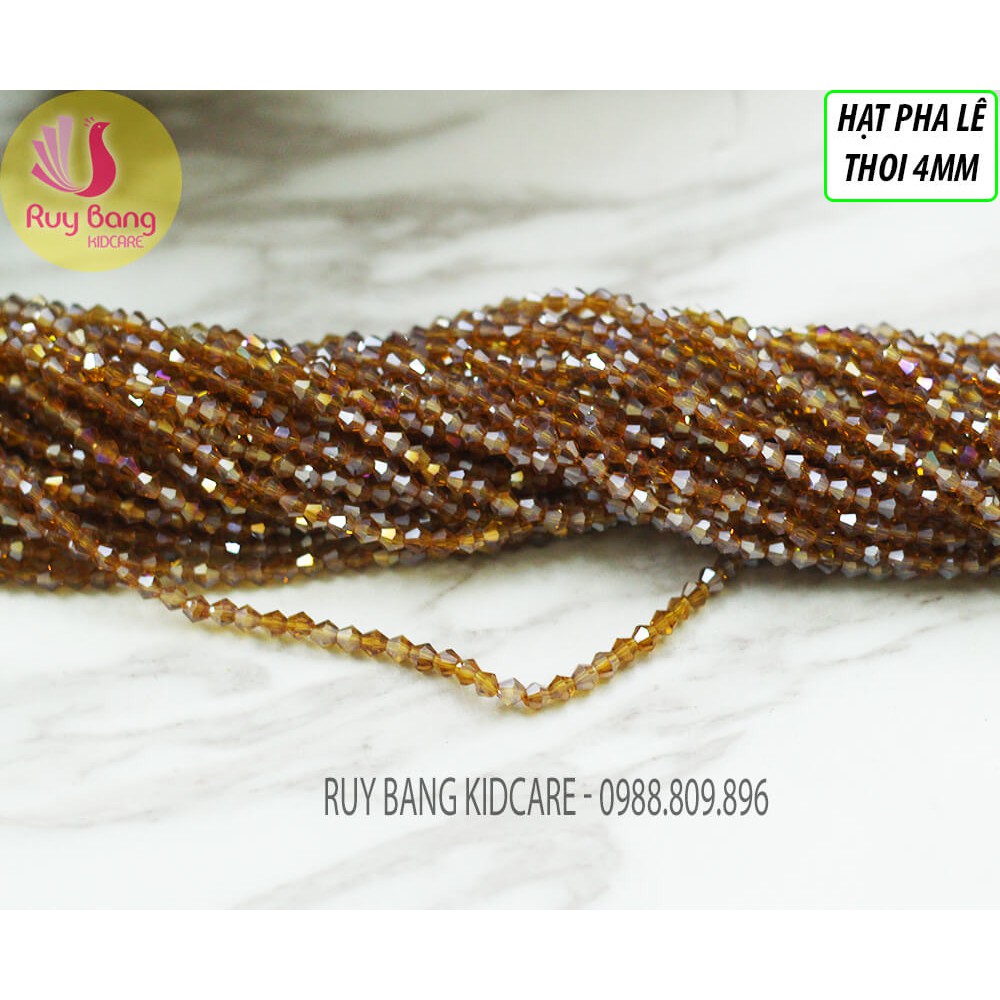 Hạt pha lê thoi 4mm tông cam