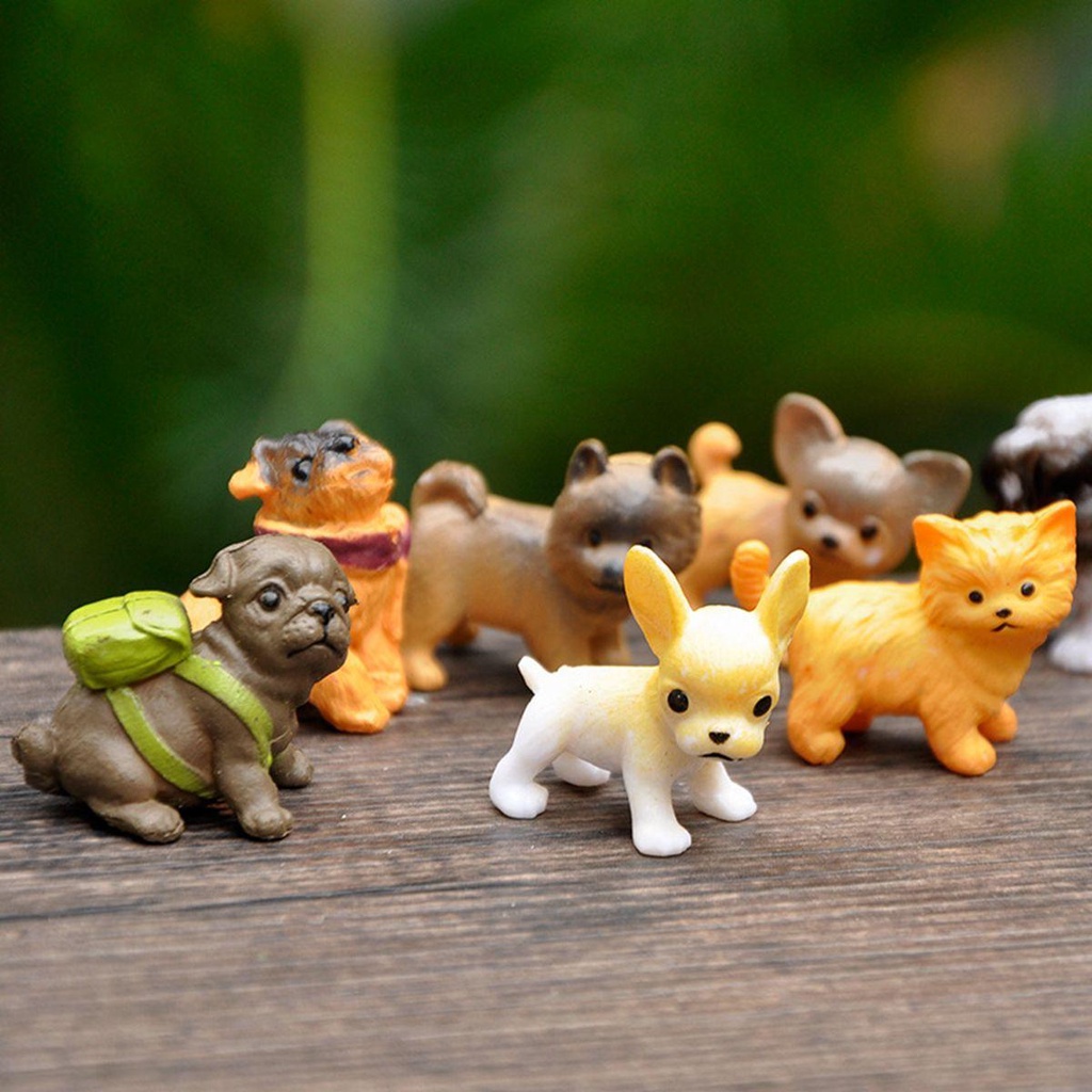 YIYU Đồ trang trí Chú Chó Mini Trang Trí Sân Vườn