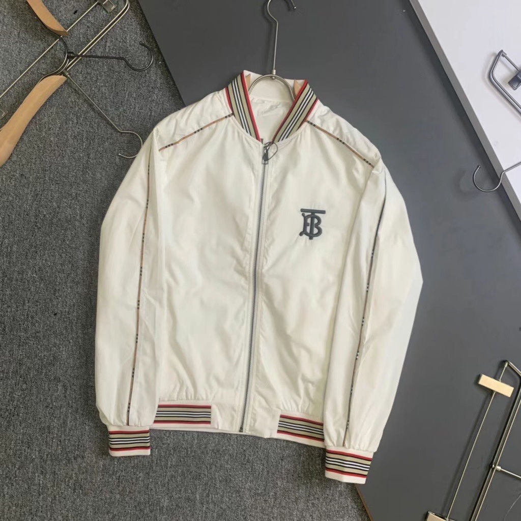 Áo khoác Bomber ☀ ĐỦ SIZE 45-85 KG ☀ Áo khoác bomber Burberry phối sọc logo thêu [ Dota ]