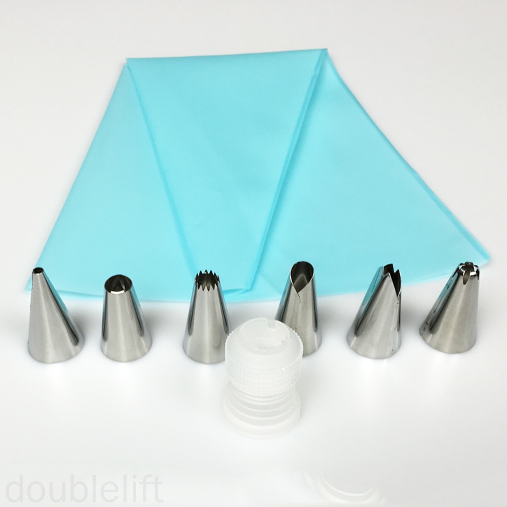 Set Túi Bắt Bông Kem Kèm 14 Đầu Bắt Kem Bằng Thép Không Gỉ Và Đầu Chuyển Đổi Tiện Dụng