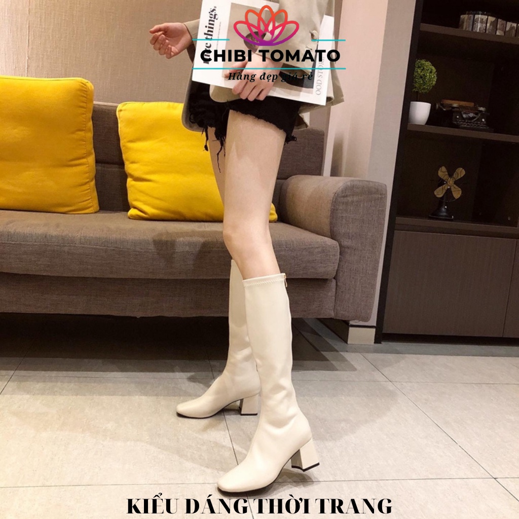 Giày boots nữ da mờ cao cấp phong cách thời thượng cao 5cm | BigBuy360 - bigbuy360.vn