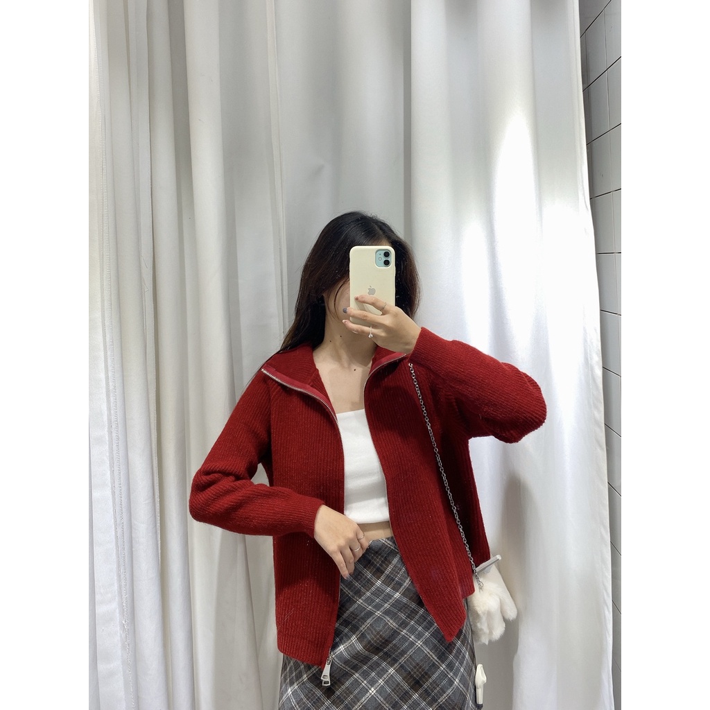 Áo khoác cardigan cổ bẻ gân nhuyễn - AK538