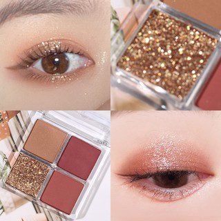 Bảng Phấn Mắt Nhũ 4 Ô Lameila Dikalu Pumpkin Wine Red Cool Barbie