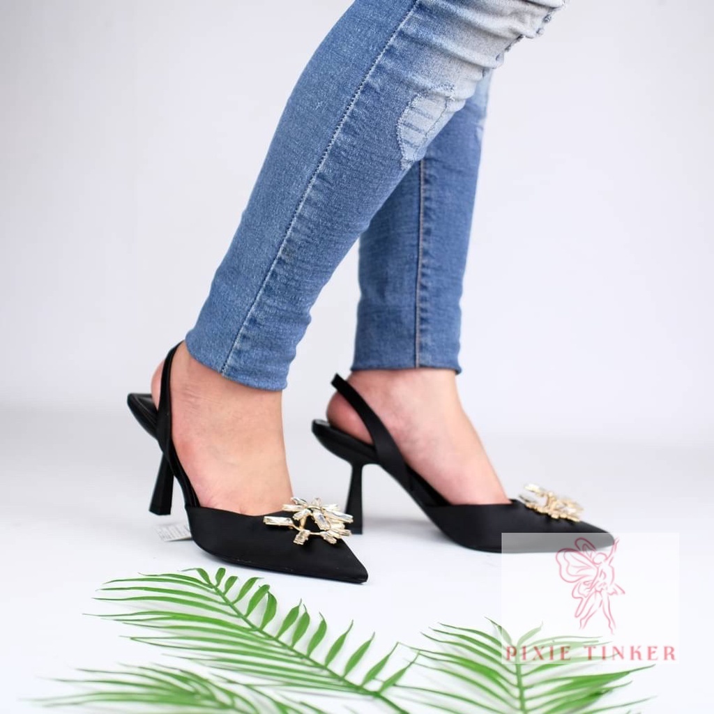Giày Cao Gót Vải SATIN ZR ZS438 Nhập Khẩu Cao Cấp