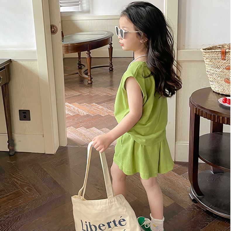 Hàng Mới Về Set Đồ 5 Món Gồm Áo Thun Tay Cộc Và Quần Ngắn Bằng 100% Cotton In Họa Tiết Thời Trang Mùa Hè Hàn Quốc Cho Bé Gái