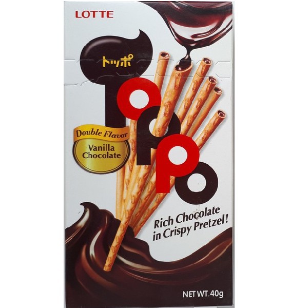 Bánh que Lotte Toppo nhân sô cô la hương Vani 40g