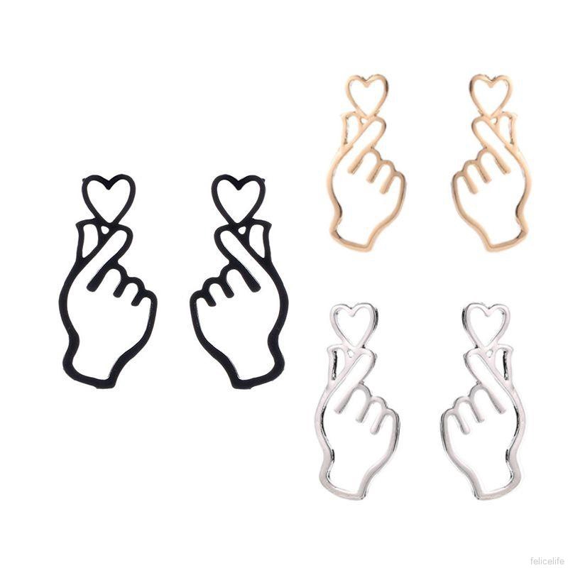 Khuyên tai hợp kim hình trái tim độc đáo xinh xắn