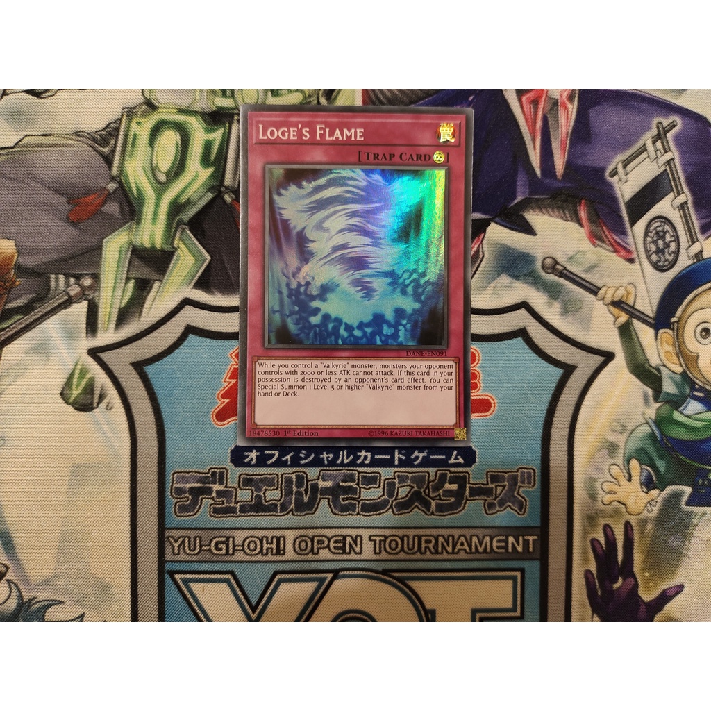 Thẻ bài Yugioh chính hãng Loge's Flame - DANE-EN091 - Super Rare 1st Edition