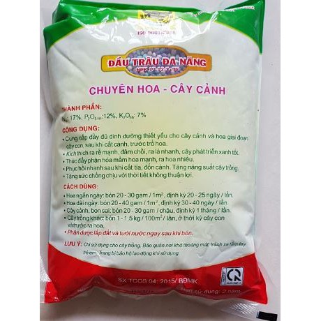 Phân Đầu trâu MK NPK 17-12-7 1kg khoáng đa dinh dưỡng thế hệ mới