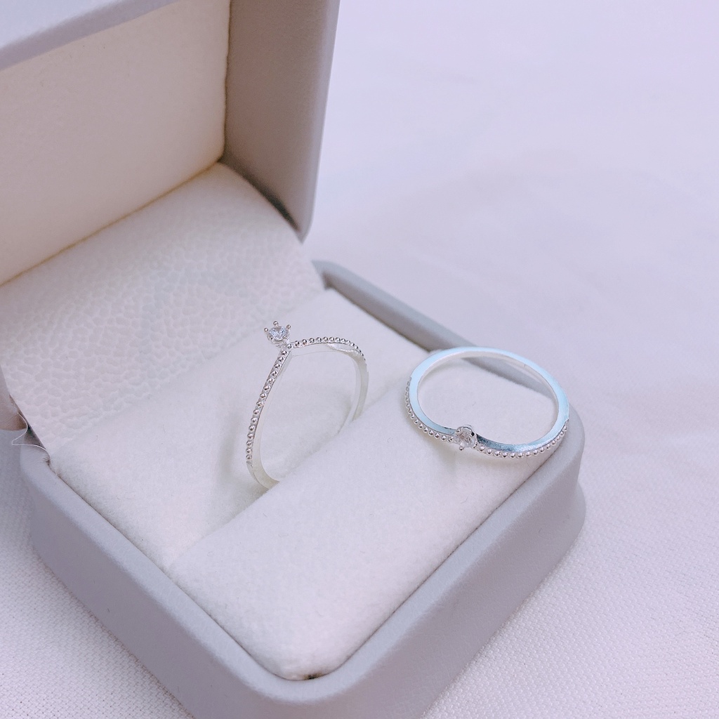 Nhẫn nữ bạc ta thân nhỏ kiểu dáng thanh mảnh xinh xắn - Kho sỉ bạc Nhất Linh