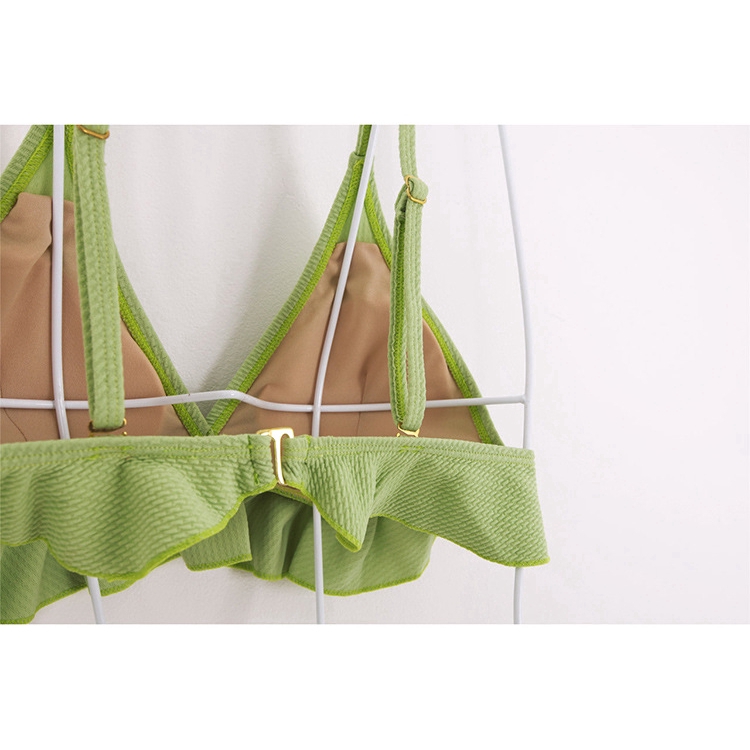 Bikini vải kẻ sọc / in hình quả dứa hai màu áo tùy chọn trắng / xanh lá | BigBuy360 - bigbuy360.vn