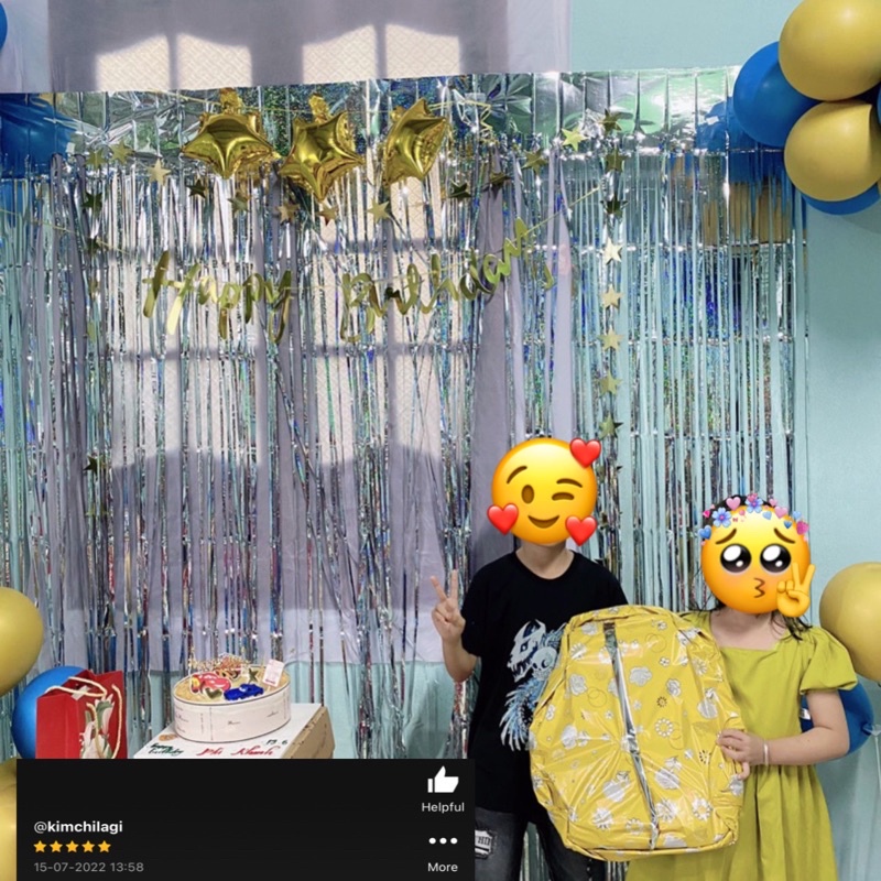 Rèm kim tuyến trang trí tiệc sinh nhật cao 2m, ngang 1m