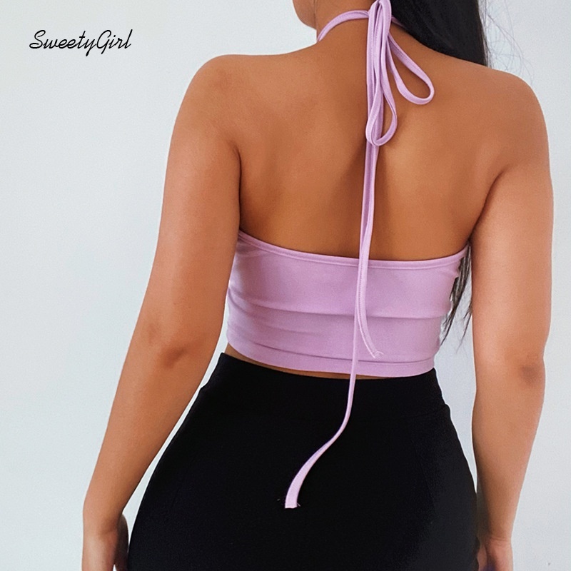 Áo Tank Top Hở Lưng Màu Trơn Thời Trang Quyến Rũ Cho Nữ