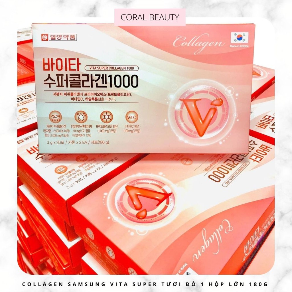 Collagen Samsung Đỏ Tươi Dạng Bột Vita Super hộp lớn 180g