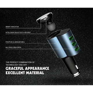 Sạc ô tô 3 cổng kèm tai bluetooth LDNIO CM21