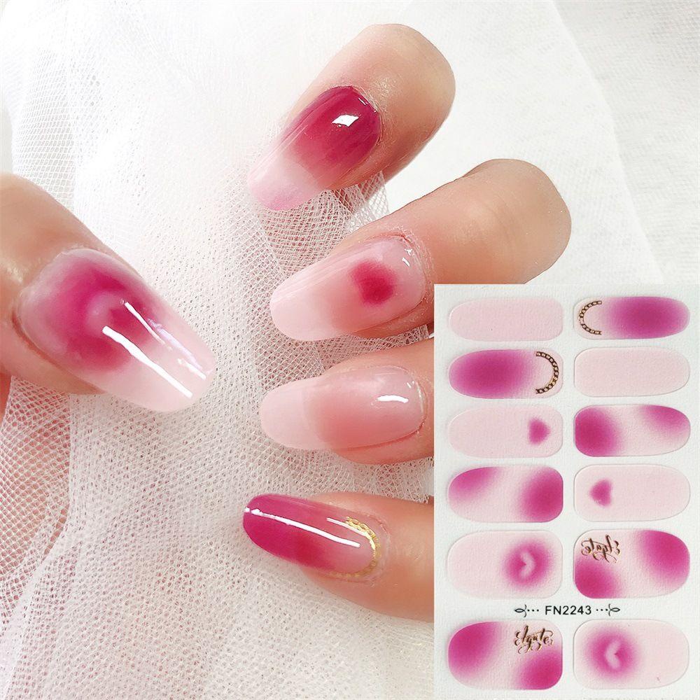 OCEANMAP Miếng Dán Trang Trí Móng Tay 3D Tự Dính Chống Thấm Nước Phong Cách Hàn Quốc Thanh Lịch Dành Cho Nữ