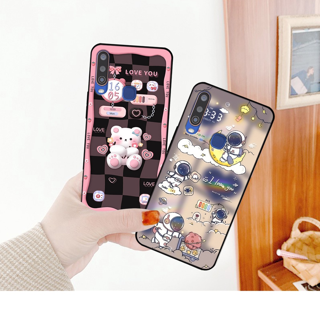 Ốp lưng Vivo U10 / Y11 / Y12 / Y15 / Y17 hình gấu, vũ trụ ngân hà chibi. ốp chống sốc bền đẹp