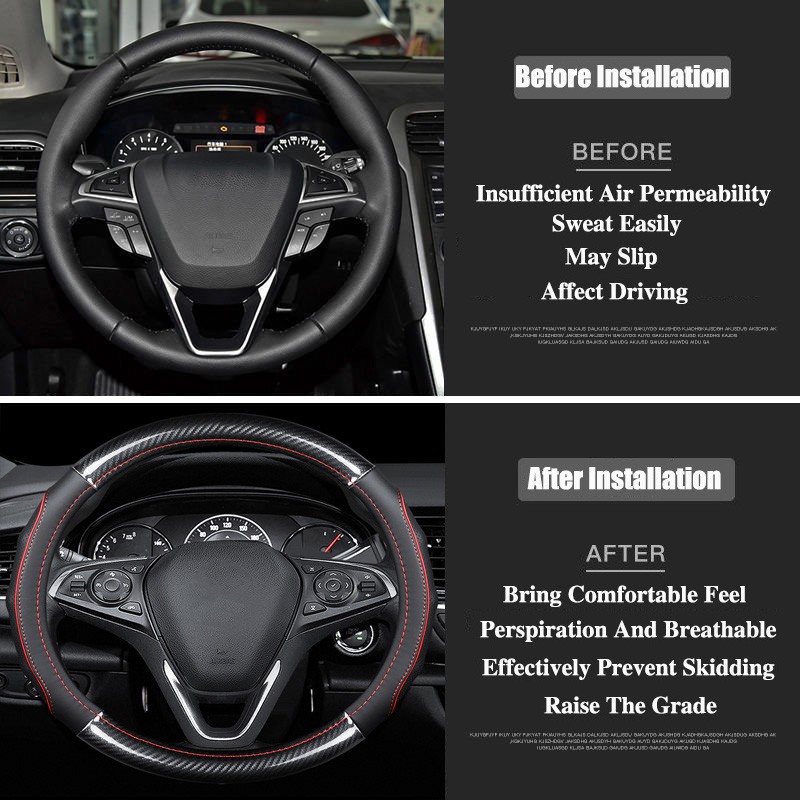 TOYOTA Vỏ Bọc Vô Lăng Xe Hơi Bằng Da Sợi Carbon Cho Alphard Avanza Altis Camry Hilux Fortuner Vios Innova Corolla Chr