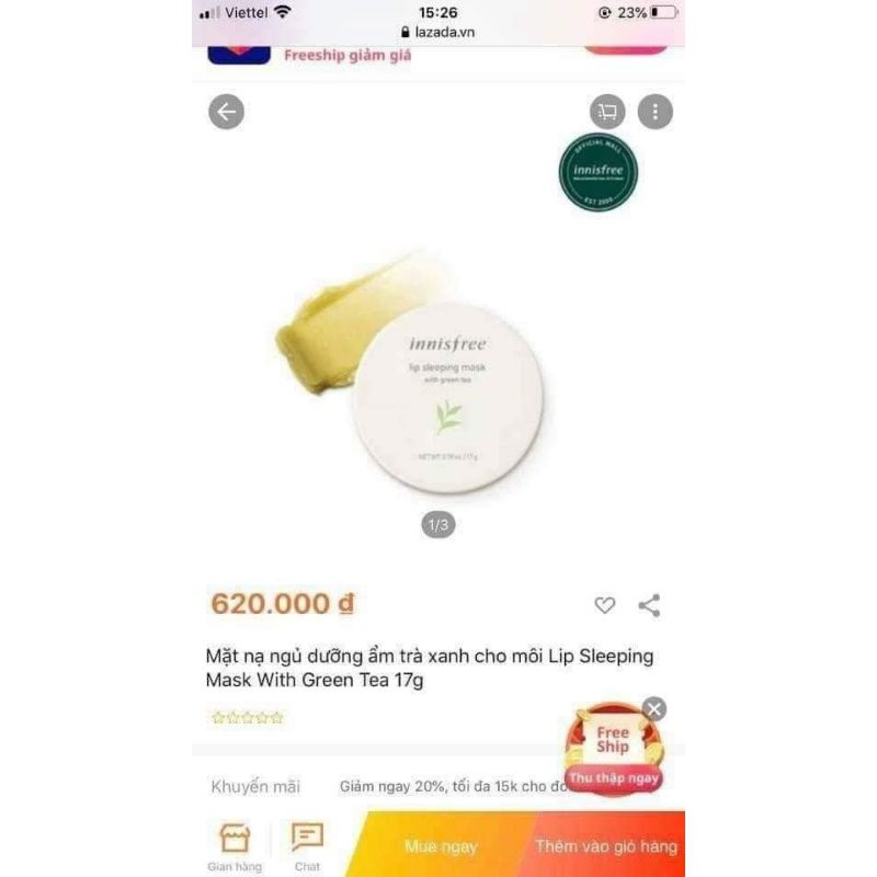 nạ ngủ dưỡng môi innisfree | BigBuy360 - bigbuy360.vn