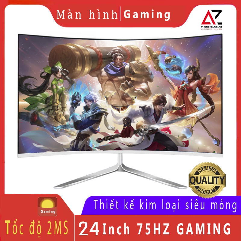 Màn hình gaming Hugon 24'' cong 75hz - Port HDMI - phản hồi 2ms