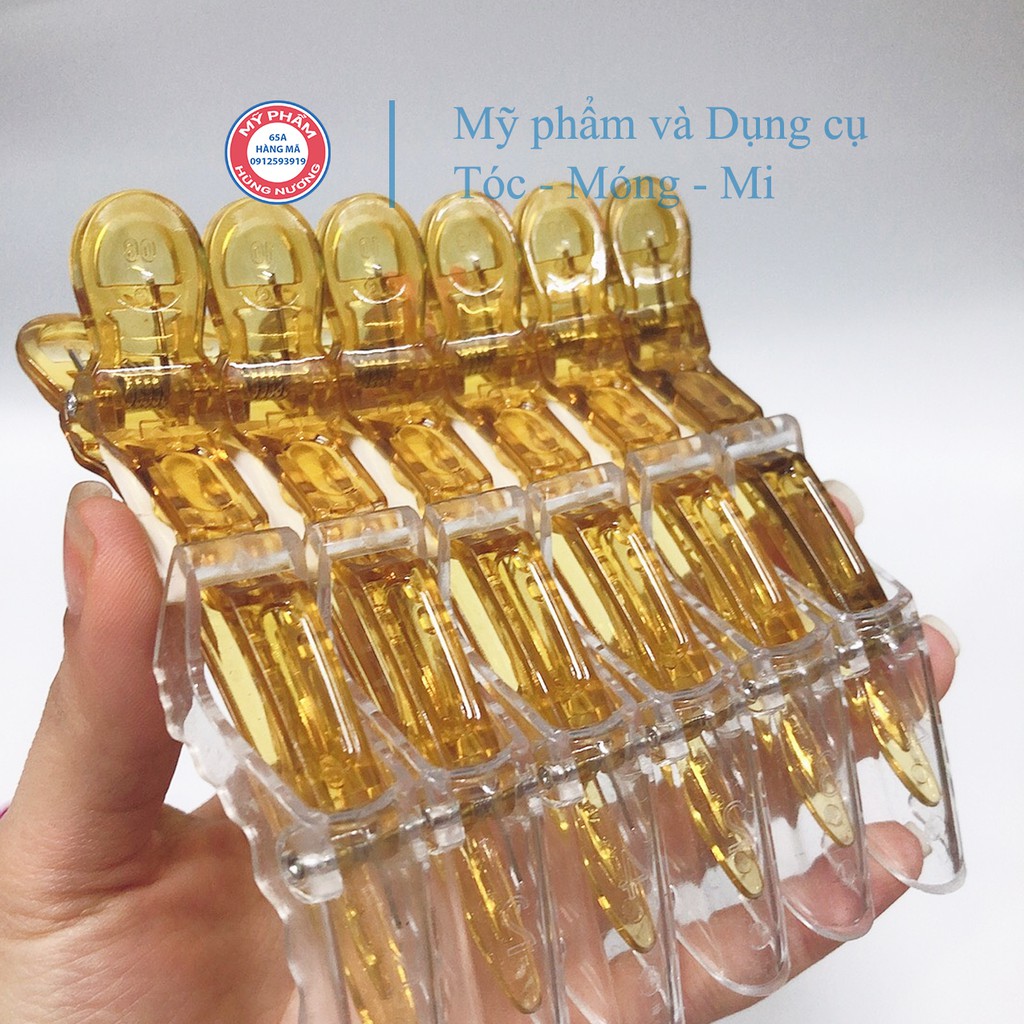 Kẹp vịt cá sấu nhựa trong vỉ 6 chiếc