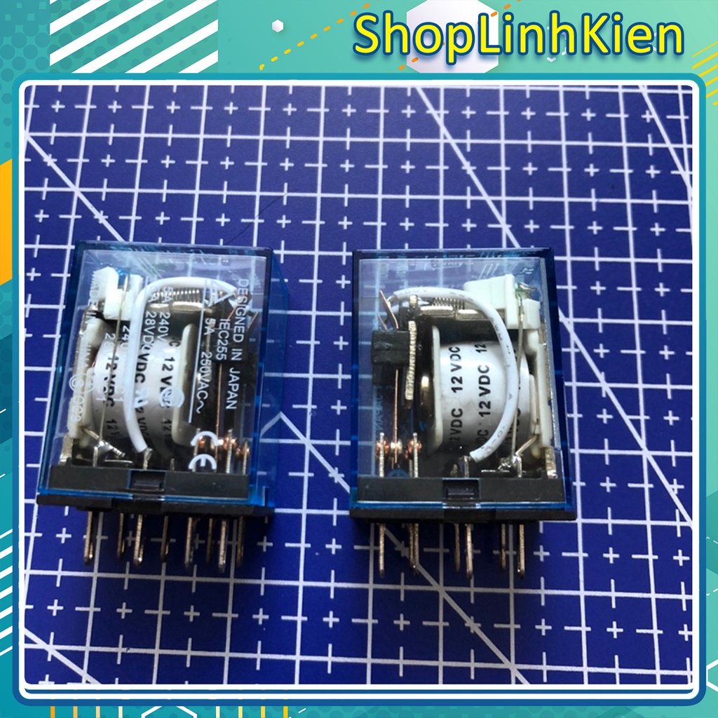 Relay trung gian omron 8 chân 12V/ 24V/ 220V/ Đế Relay