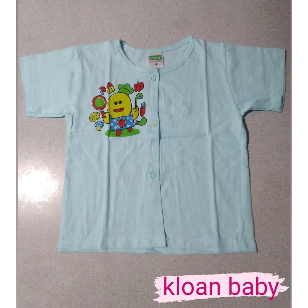 Áo nút giữa tay ngắn màu sơ sinh 100% cotton