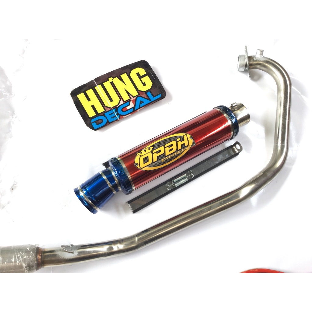 Bộ pô OBPH ĐỎ FULL CỔ INOX THẲNG WAVE, SI, CUP, DREAM, EXCITER, WINER, SONIC, RAIDER FI, SATRIA, GSX