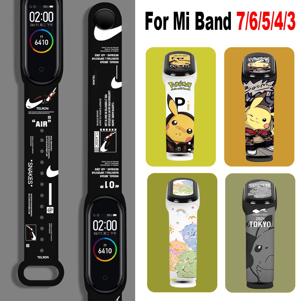 Dây Đeo Silicone Thay Thế Cho Đồng Hồ Thông Minh Xiaomi Mi Band 7 6 5 4 3
