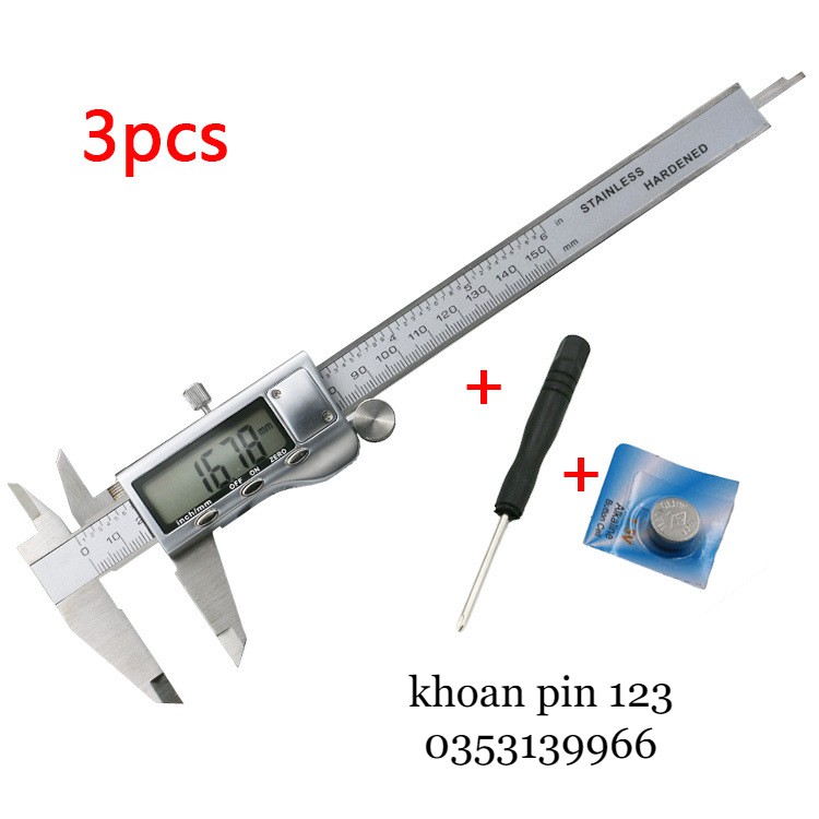 Thước Kẹp Kỹ Thuật Số Màn Hình LCD 150mm bằng thép không gỉ (kèm hộp)