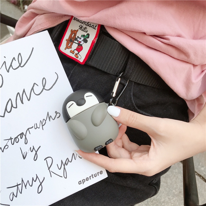 Vỏ Bọc Tai Nghe Airpods 1 2 3 Pro Case Bảo Vệ Tai Nghe Không Dây Chất Liệu Silicon Chim Cánh Cụt - Minh An Saigon