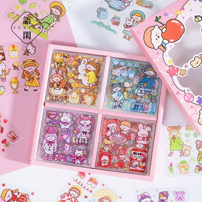 Set Stickers 2D Hoạt Hình Dán Sổ, Điện Thoại - Stickers Hình Dán Dễ Thương, Giao Ngẫu Nhiên