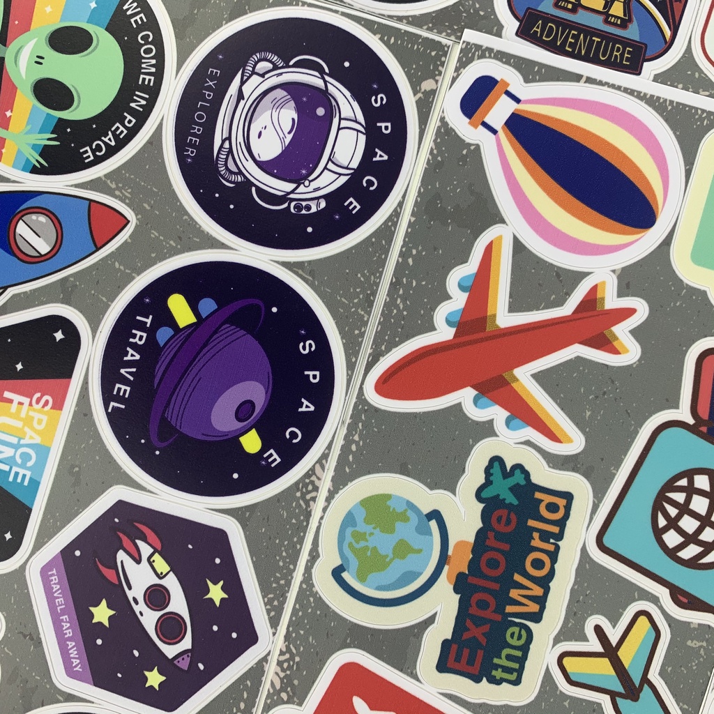 Tem Sticker dán mũ bảo hiểm, laptop, máy tính