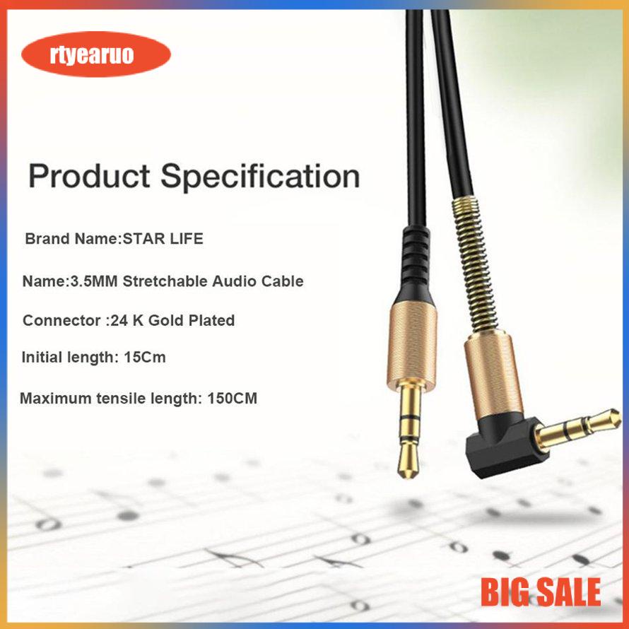 Car Audio Cable 3.5mm Male To Male Cord Aux Cable Gold-plated Connector
