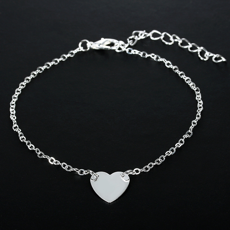 ✨ 【✅COD】 ✨European American Foreign Trade Fashion Simple Love Peach Heart Bracelet Anklet Hand Jewelry Cheap Wholesale
