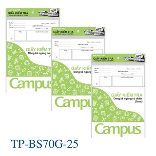 Giấy kiểm tra b5 kẻ ngang 25 tờ đôi có chấm campus tp-bs70g-25