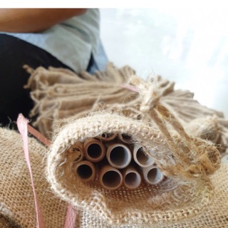 Túi đựng ống hút tre làm từ vỏ cây: 1 Cái