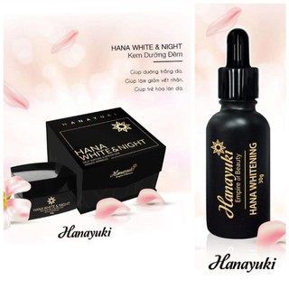 (Chính hãng-date 2026)COMBO DƯỠNG TRẮNG TRẮNG TÁI TẠO DA(SERUM WHITENING VÀ HANA WHITE NIGHT)