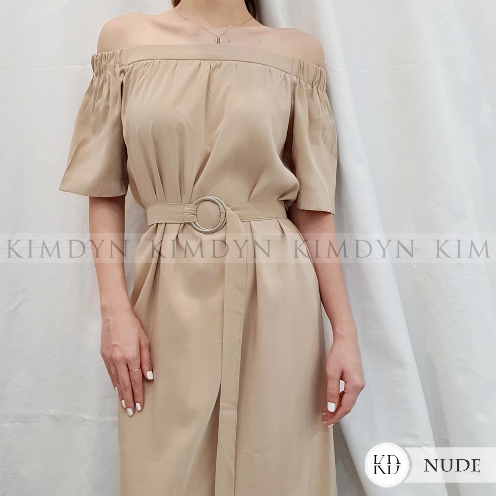 Đầm suông trễ vai nữ tính KIMDYN [KDD02]