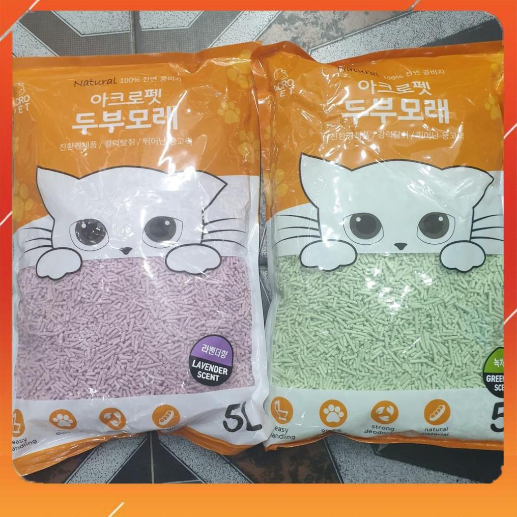 Cát Đậu Nành Vệ Sinh Cho Mèo Acropet 5L Nhập Khẩu Hàn Quốc | Siêu Vệ Sinh Khử Mùi Tiết Kiệm