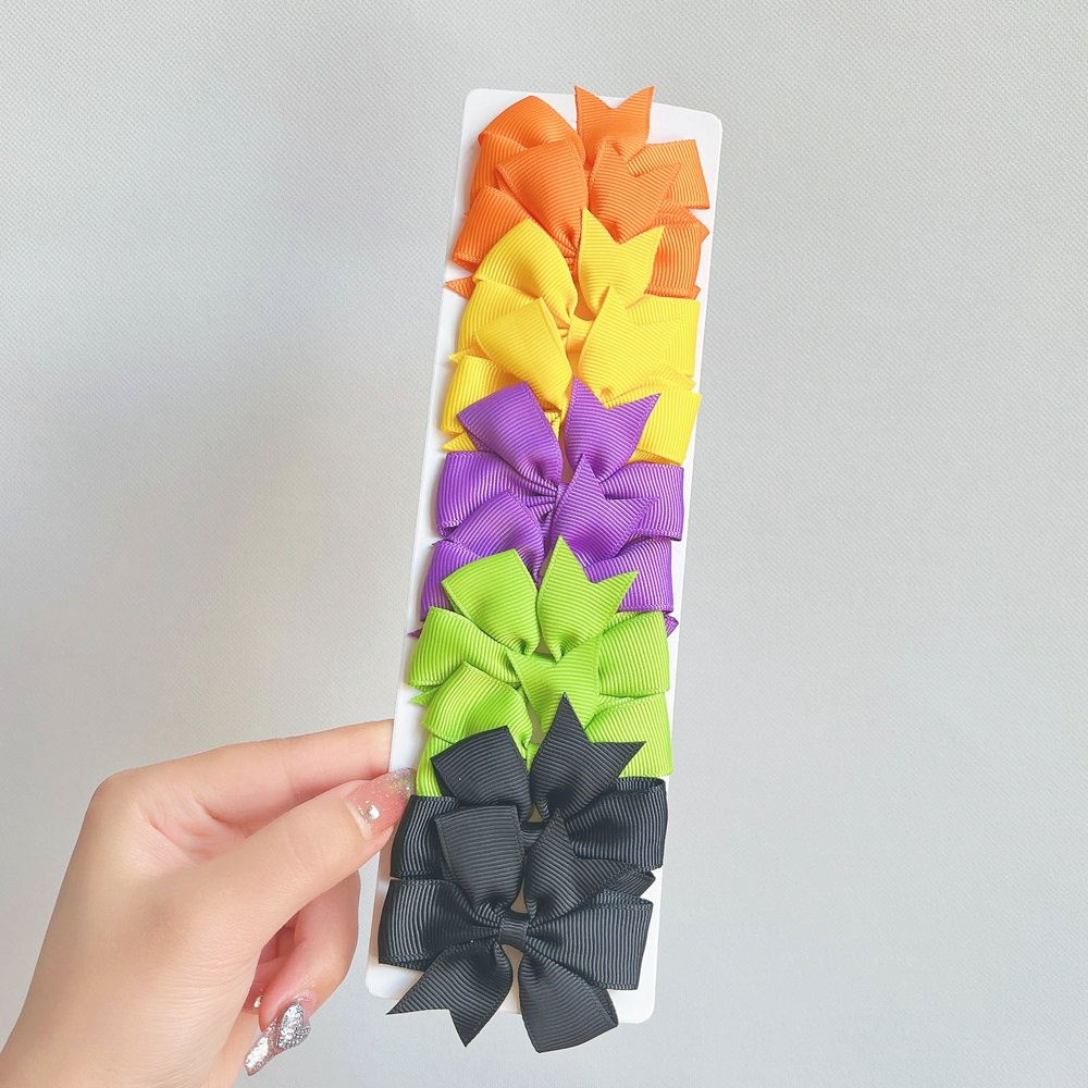RainBow Bows Set 10 Kẹp Tóc Nơ Xinh Xắn Cho Bé Gái