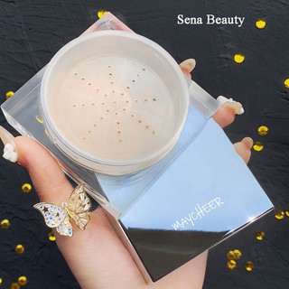 Phấn phủ dạng bột kiềm dầu Maycheer màu ngọc trai trong suốt Senabeauty