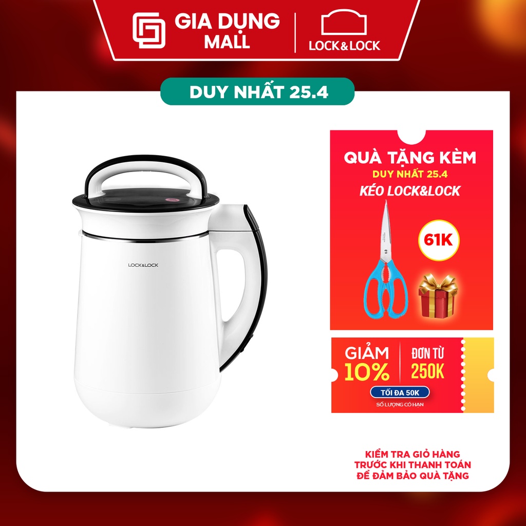 Máy Làm Sữa Đậu Nành Lock&amp;Lock EJS226 (1.3 Lít) BH 12 tháng - giadungmall