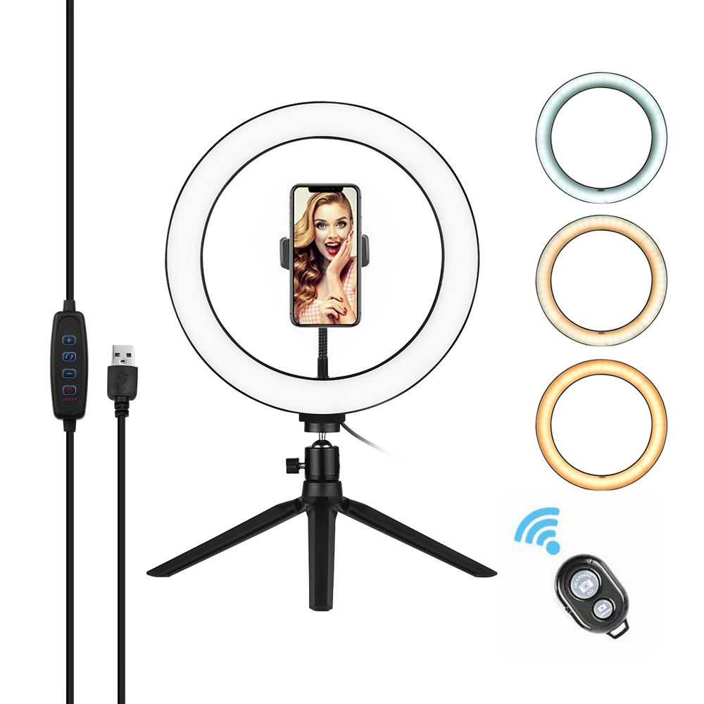 Đèn LiveStream Bán Hàng 26cm, Thiết Kế Tùy Chỉnh 3 Chế Độ Sáng, Dùng Để LiveStream, Chụp Ảnh Sản Phẩm