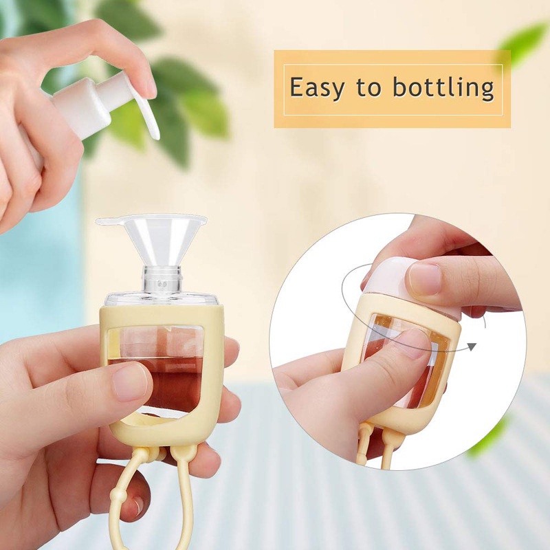 Chai rỗng có móc khóa nhỏ gọn đựng mỹ phẩm có thể nạp lại mang theo du lịch cắm trại leo núi