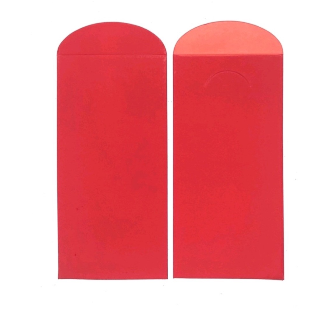 BAO LÌ XÌ TRƠN GIẤY NHUNG ĐỎ VÀ GIẤY MỸ THUẬT VÀNG ÁNH KIM