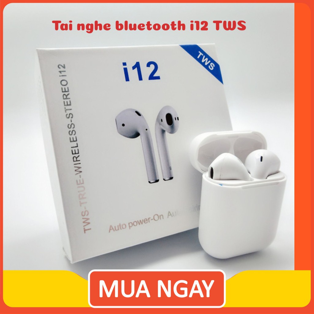 (Quà tặng sticker)TAI NGHE BLUETOOTH KHÔNG DÂY I12 TWS CẢM ỨNG CỰC NHẠY KẾT NỐI CỰC NHANH BẢO HÀNH 6 THÁNG 1 ĐỔI 1