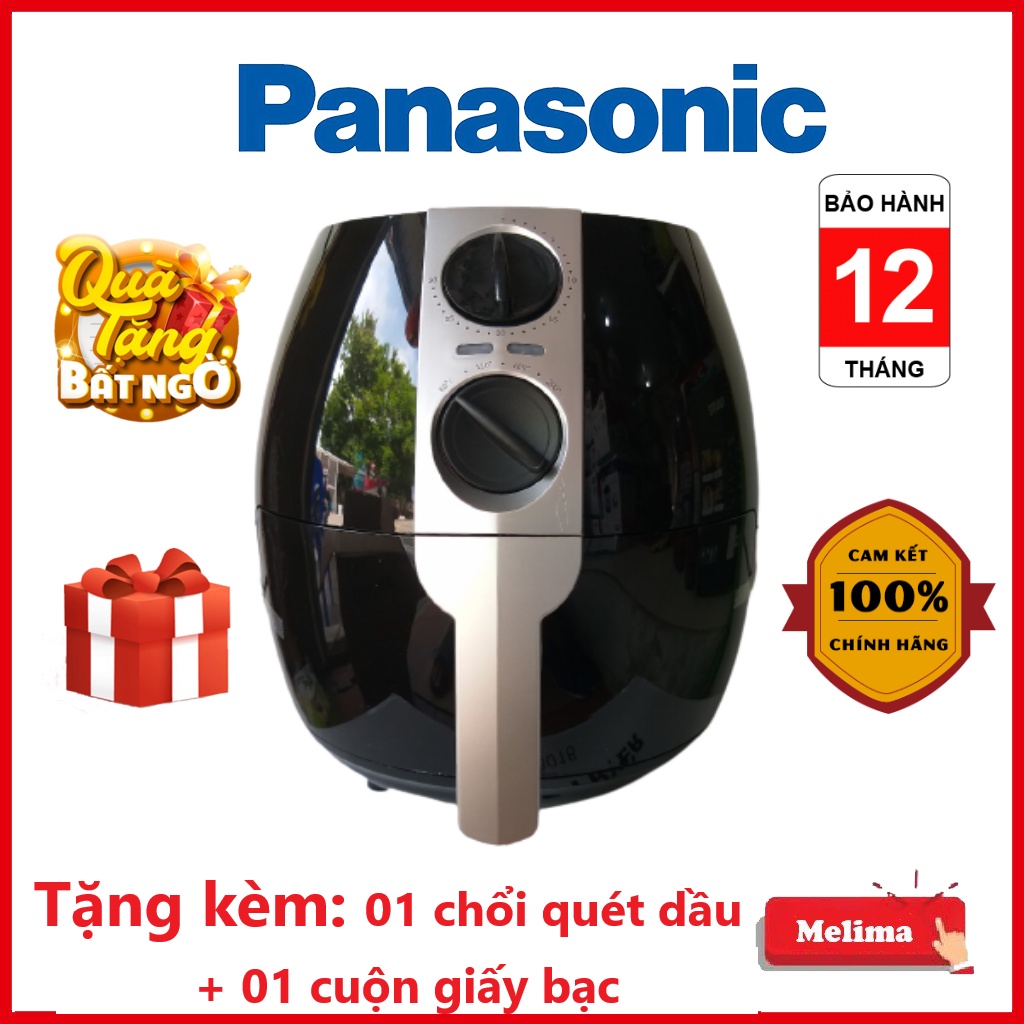 Nồi chiên Không dầu [Bảo hành 06 tháng] Panasonic 4.5L Công nghệ chân không, an toàn và dễ dàng vệ sinh, Melima