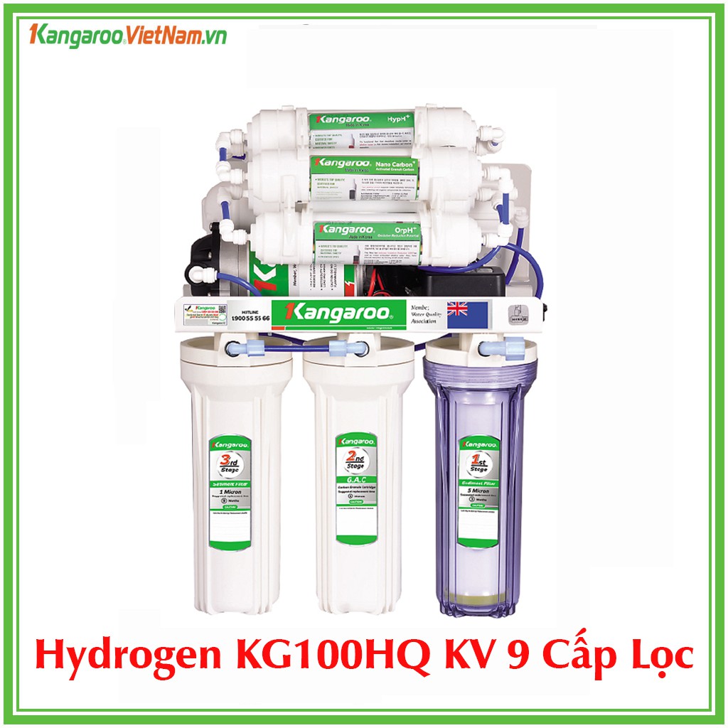 [ Chính Hãng ] Máy lọc nước Kangaroo Hydrogen 9 cấp lọc lắp âm tủ bếp KG100HQ KV - Loại bỏ tác nhân gây lão hóa